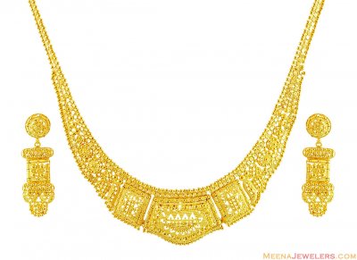 22K Gold Solid Necklace Set ( 22 Kt Gold Sets )
