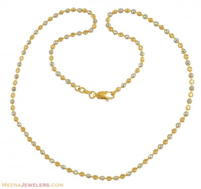Two Tone Ball Chain (22 karat) ( 22Kt Gold Fancy Chains )