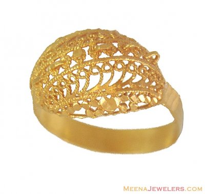 Indian Filigree Ring (22 Karat) ( Ladies Gold Ring )