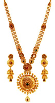 Gold Antique Bridal Necklace Set ( Bridal Necklace Sets )