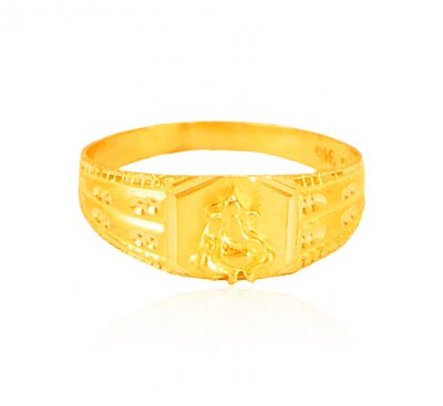 Lord Ganesh Mens Ring 22k gold ( Religious Rings )