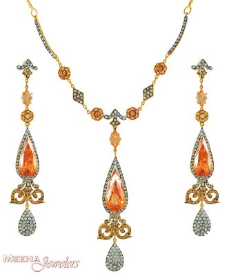 22K Designer Necklace Set ( Gold Designer Sets )