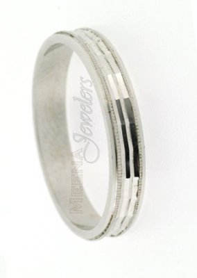 18Kt White Gold Designer Wedding Band ( Wedding Bands )