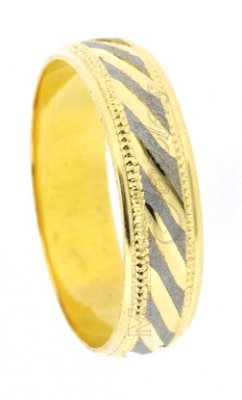 18Kt Gold Wedding band 2 Tone ( Wedding Bands )