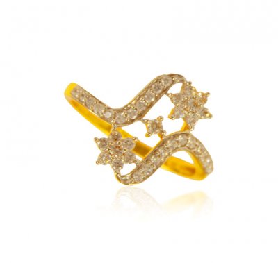 22k Gold Ring with CZ ( Ladies Signity Rings )