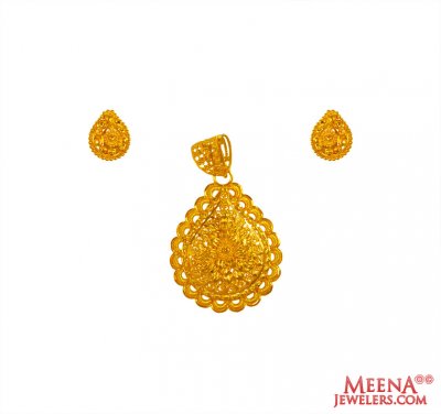 22K Gold Traditional Pendant Set ( Gold Pendant Sets )