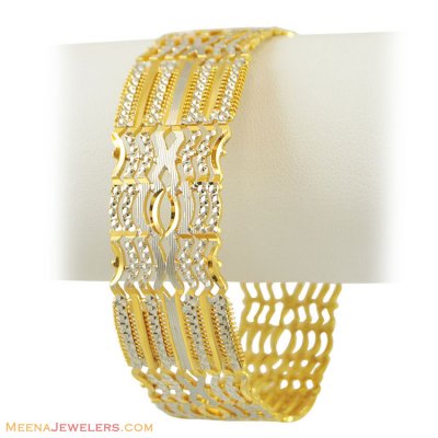 22K Two Tone Wide Bangle(1 Pc) ( Two Tone Bangles )