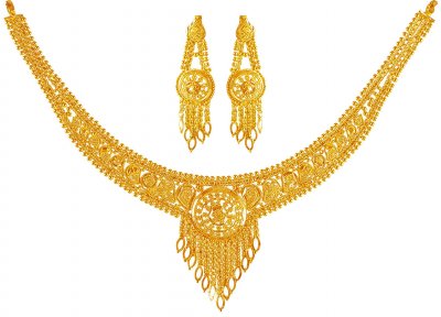 22Kt Gold Necklace Earring Set ( 22 Kt Gold Sets )