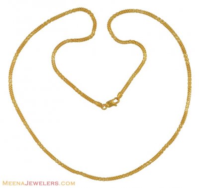 22K Round Mens Chain (24 Inches) ( Plain Gold Chains )