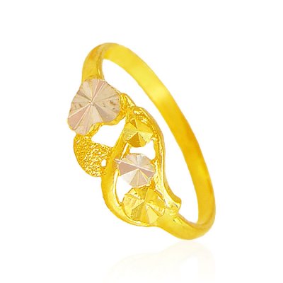 22k Gold Two Tone Ring ( Ladies Gold Ring )