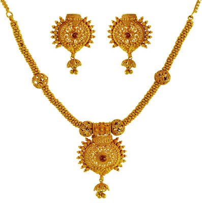 22Karat  Gold Necklace Set ( Antique Necklace Sets )
