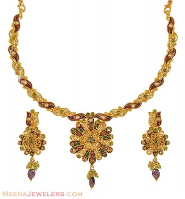  Antique Designer Necklace(22k) ( Antique Necklace Sets )