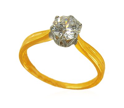 22K Gold Solitaire Ring ( Ladies Signity Rings )