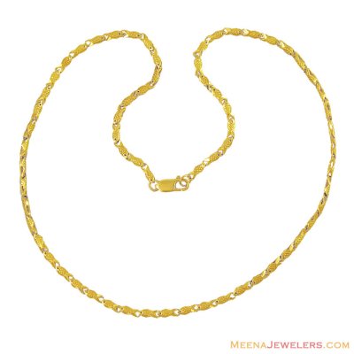 22k Fish Design Chain (17 inches) ( 22Kt Gold Fancy Chains )