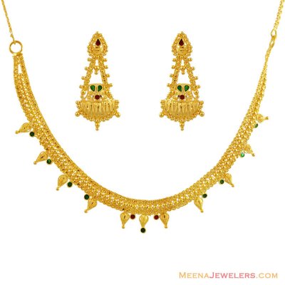 22k Meenakari Necklace Set ( Light Sets )