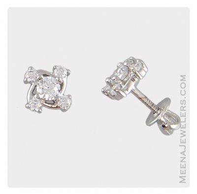 18Kt White Gold Earrings ( White Gold Earrings )