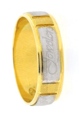 18Kt Gold Wedding band 2 Tone ( Wedding Bands )
