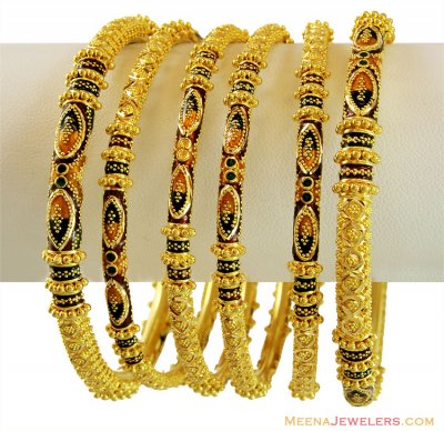 Designer Meenakari Pipe Bangles Set ( Set of Bangles )