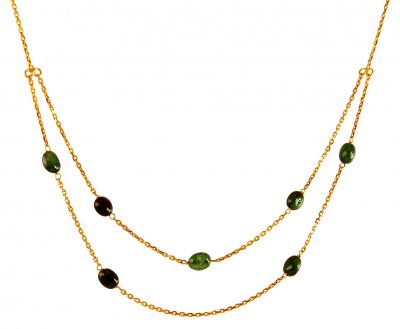 Delicate 22K Gold Emerald Chain ( 22Kt Gold Fancy Chains )