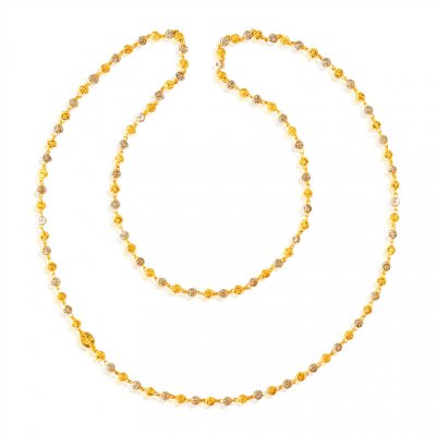 22kt Gold Two Tone Balls chain ( 22Kt Long Chains (Ladies) )