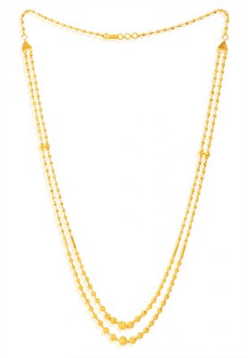 22Kt Gold Balls Two Layers Chain ( 22Kt Long Chains (Ladies) )
