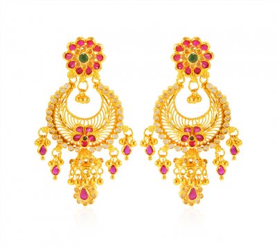 22Karat Gold Earrings For Ladies ( 22Kt Gold Fancy Earrings )