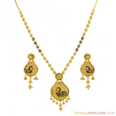 22K Traditional Peacock Set ( 22 Kt Gold Sets )