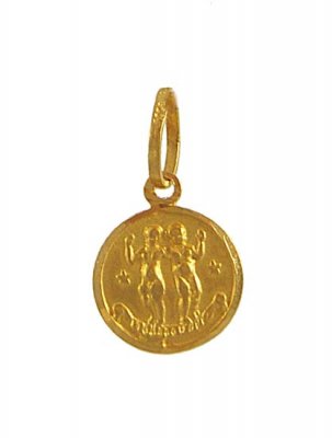 22Kt Gold Gemini Pendant ( Zodiac Gold Pendants )