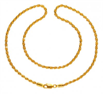 22kt Gold Rope Chain ( 22Kt Gold Fancy Chains )