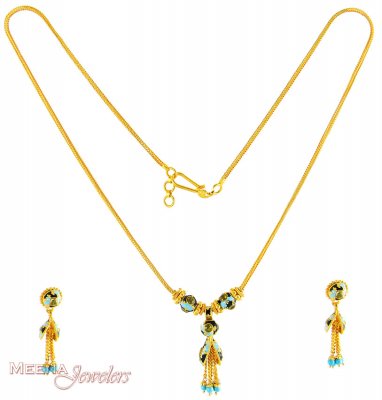 Gold Fancy Necklace Set ( Gold Designer Sets )