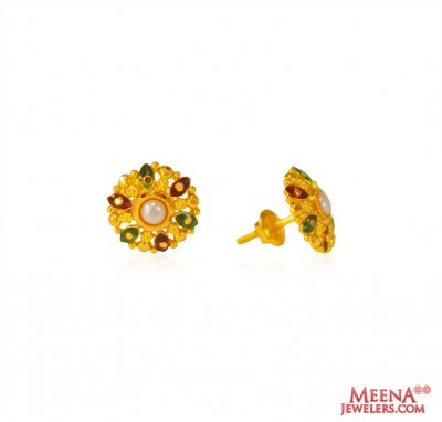 22 kt Gold Meenakari Tops ( 22 Kt Gold Tops )