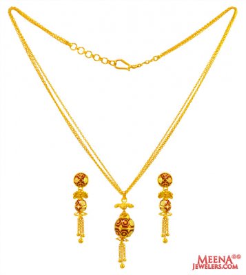 22 Karat Gold Fancy Necklace Set ( Light Sets )