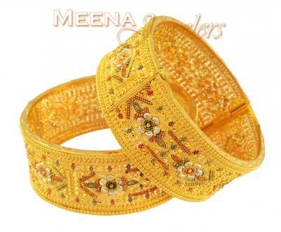 22Kt Gold Wide Bangle (1 PC) ( Kadas )