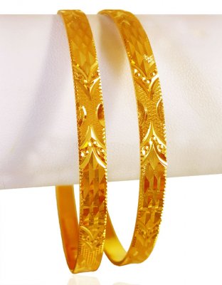 22kt Gold Machine Bangles (2 Pcs) ( Set of Bangles )