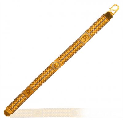 22Karat Gold Two Tone Wide Bracelet ( Men`s Bracelets )