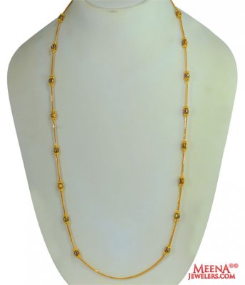 Long Gold Ball Chain in Meenakari ( 22Kt Long Chains (Ladies) )