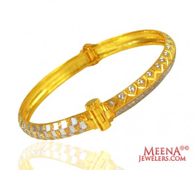 2 Tone Fancy Ladies Bangle 22k  ( Kadas )