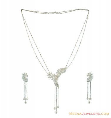 White Gold Necklace Set 18K ( White Gold Sets )