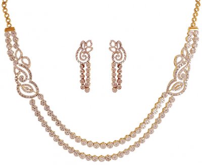 18kt Diamond Necklace Set ( Diamond Necklace Sets )