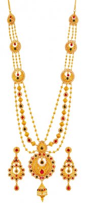 22k Bridal Stones Necklace Set ( Bridal Necklace Sets )