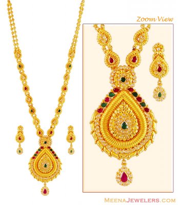 22K Gold Patta Haar Set ( Gold Designer Sets )