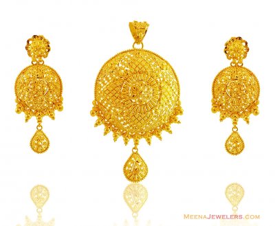 22K Traditional Pendant Set ( Gold Pendant Sets )