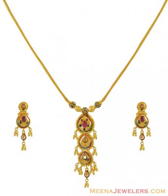 22K Meenakari Necklace Set ( Light Sets )