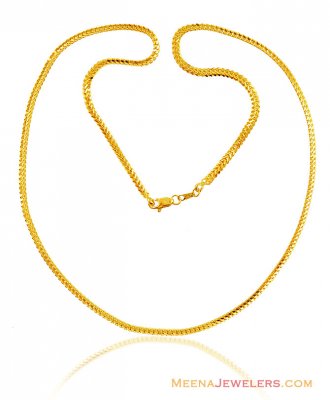 22K Solid Mens Fox Tail Chain  ( Men`s Gold Chains )