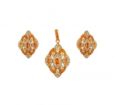 Designer Stones Pendant Set 22k  ( Fancy Pendant Set )