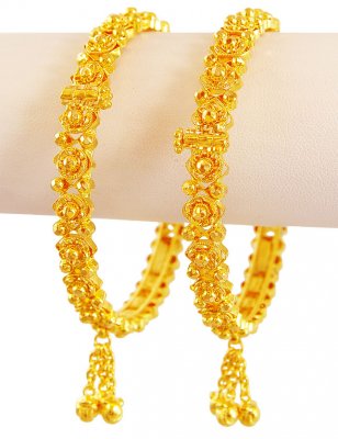 22K Gold Filigree Kada 2 PCs ( Kadas )