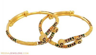 22k Designer Meenakari Kadas ( Baby Bangles )