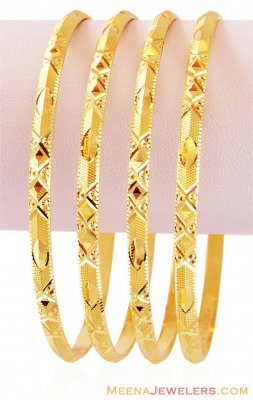 Machine Made Gold Bangles Set ( Set of Bangles )