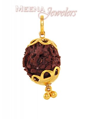 Gold Pendant with Rudraksha ( Om Pendants )