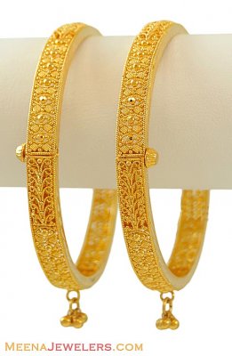 22k Bangles With Ghoogri (pair) ( Kadas )